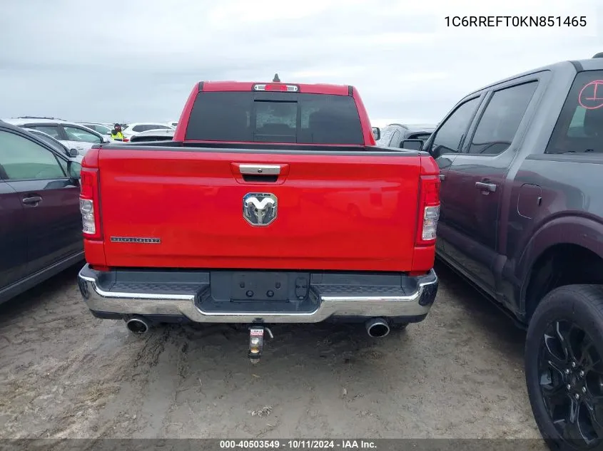 2019 Ram 1500 Big Horn/Lone Star 4X2 5'7 Box VIN: 1C6RREFT0KN851465 Lot: 40503549