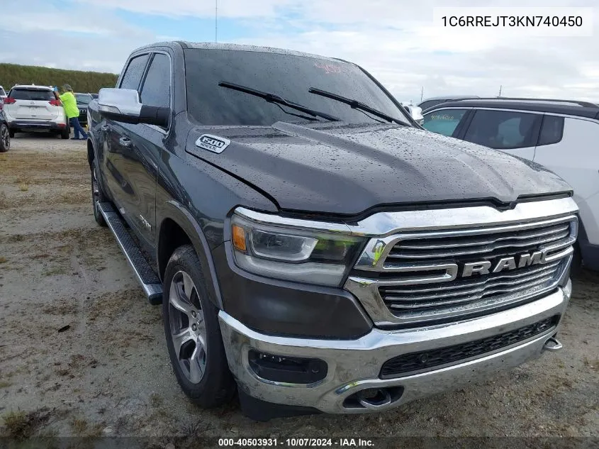 2019 Ram 1500 Laramie 4X2 5'7 Box VIN: 1C6RREJT3KN740450 Lot: 40503931