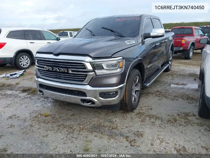 2019 Ram 1500 Laramie 4X2 5'7 Box VIN: 1C6RREJT3KN740450 Lot: 40503931