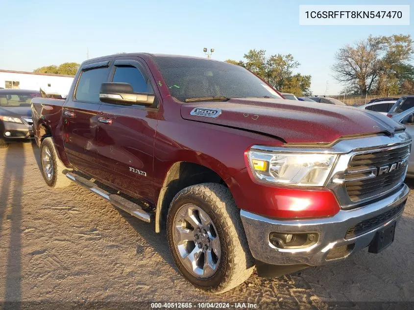 2019 Ram 1500 Big Horn/Lone Star 4X4 5'7 Box VIN: 1C6SRFFT8KN547470 Lot: 40512685