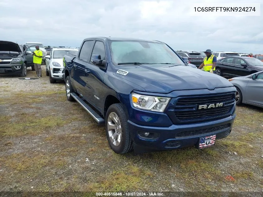 2019 Ram 1500 Big Horn/Lone Star VIN: 1C6SRFFT9KN924274 Lot: 40515846