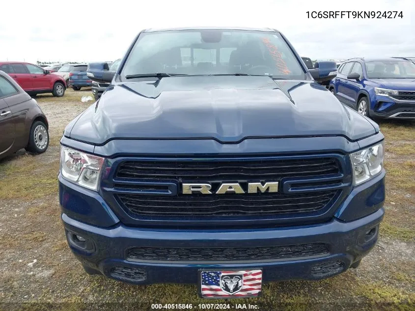 2019 Ram 1500 Big Horn/Lone Star VIN: 1C6SRFFT9KN924274 Lot: 40515846