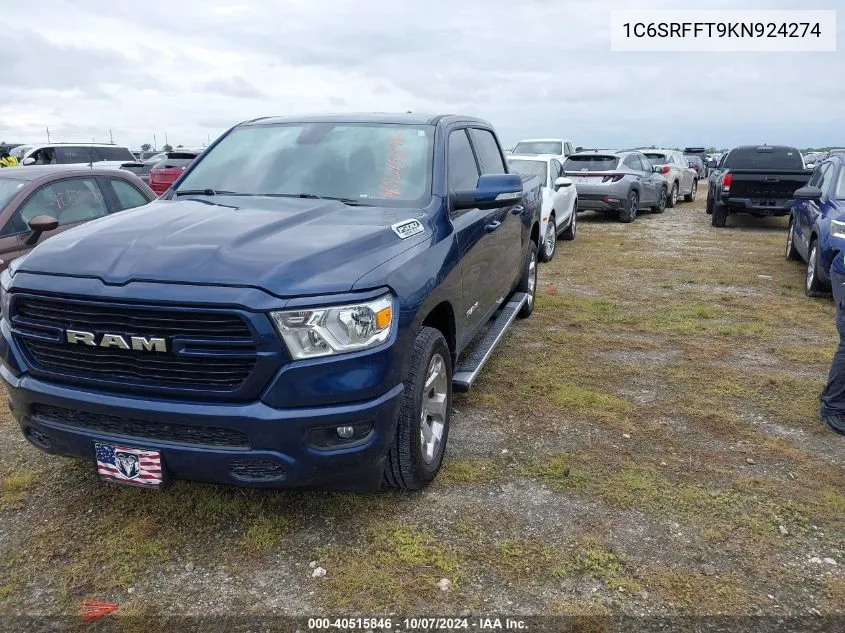 2019 Ram 1500 Big Horn/Lone Star VIN: 1C6SRFFT9KN924274 Lot: 40515846