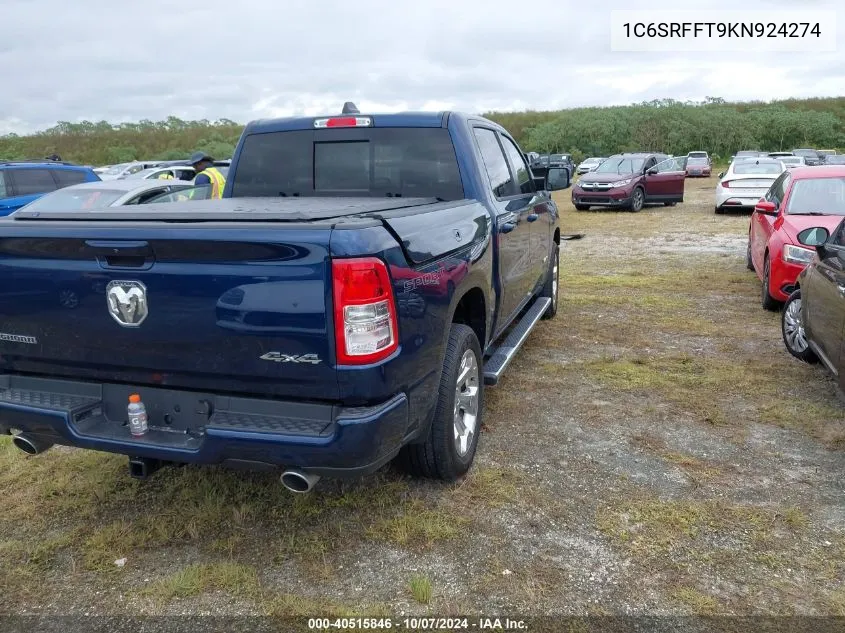 2019 Ram 1500 Big Horn/Lone Star VIN: 1C6SRFFT9KN924274 Lot: 40515846