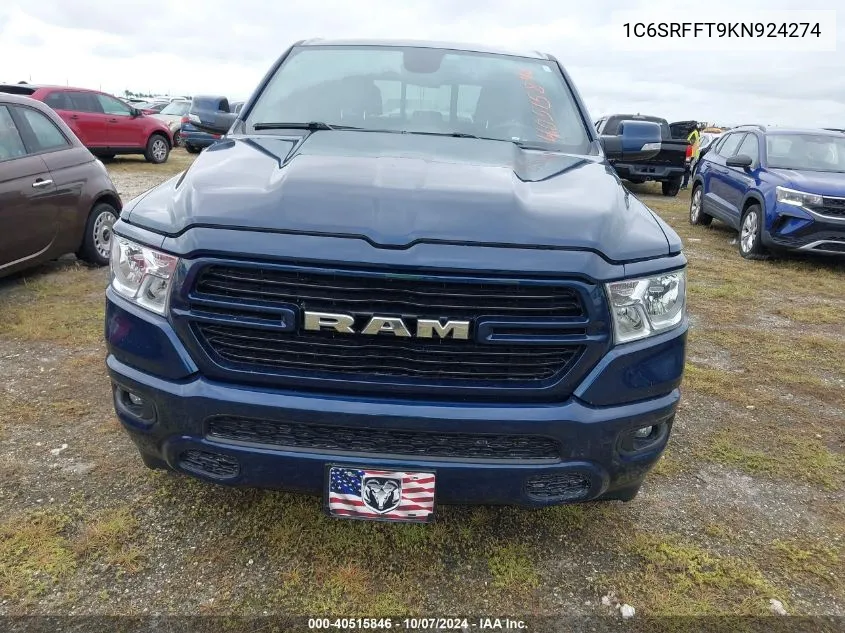 2019 Ram 1500 Big Horn/Lone Star VIN: 1C6SRFFT9KN924274 Lot: 40515846