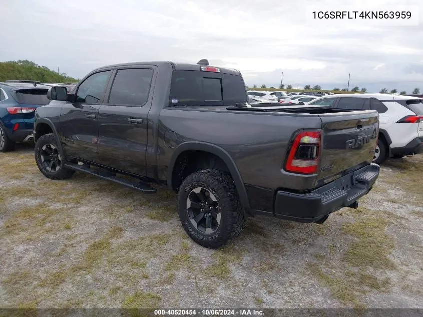 2019 Ram 1500 Rebel VIN: 1C6SRFLT4KN563959 Lot: 40520454