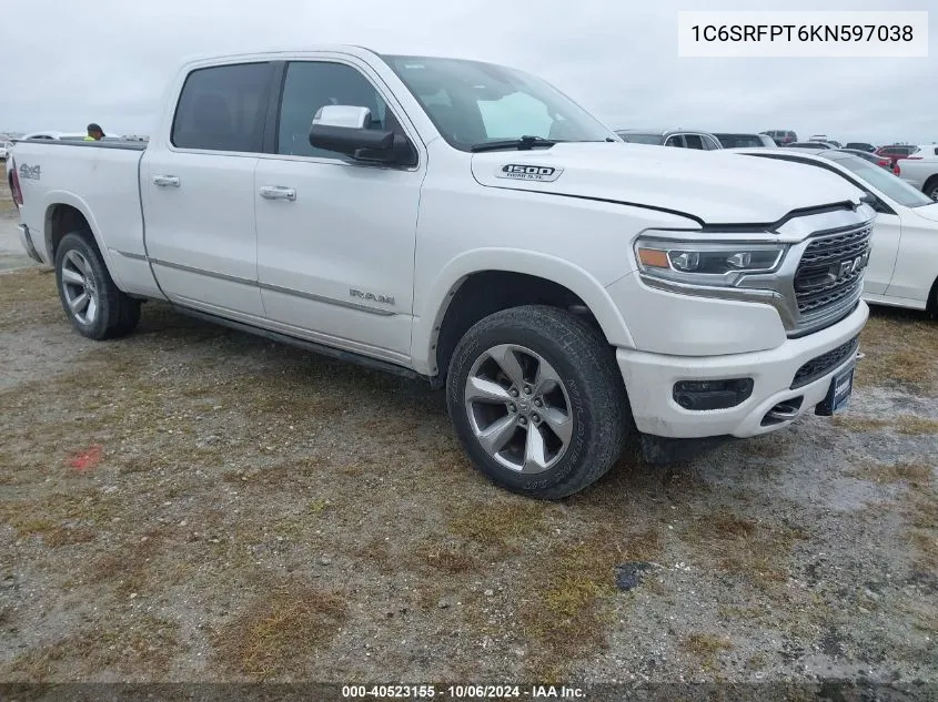 2019 Ram 1500 Limited VIN: 1C6SRFPT6KN597038 Lot: 40523155