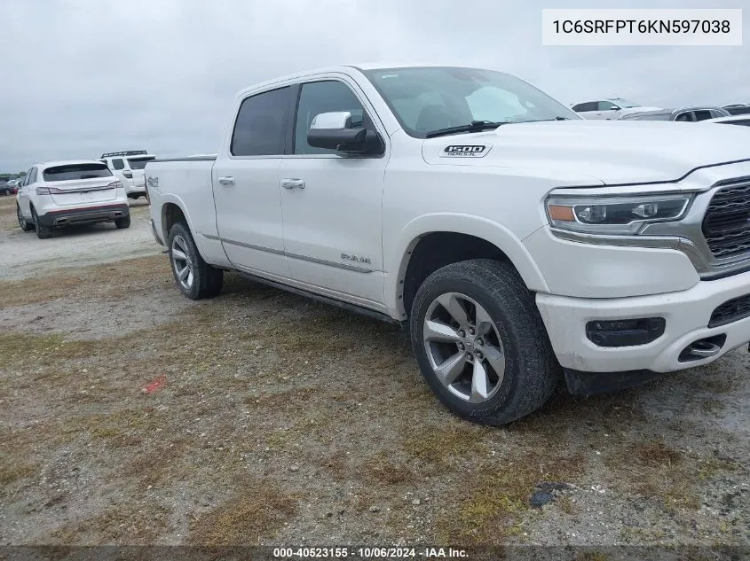 2019 Ram 1500 Limited VIN: 1C6SRFPT6KN597038 Lot: 40523155