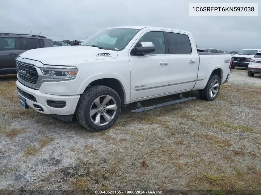 2019 Ram 1500 Limited VIN: 1C6SRFPT6KN597038 Lot: 40523155