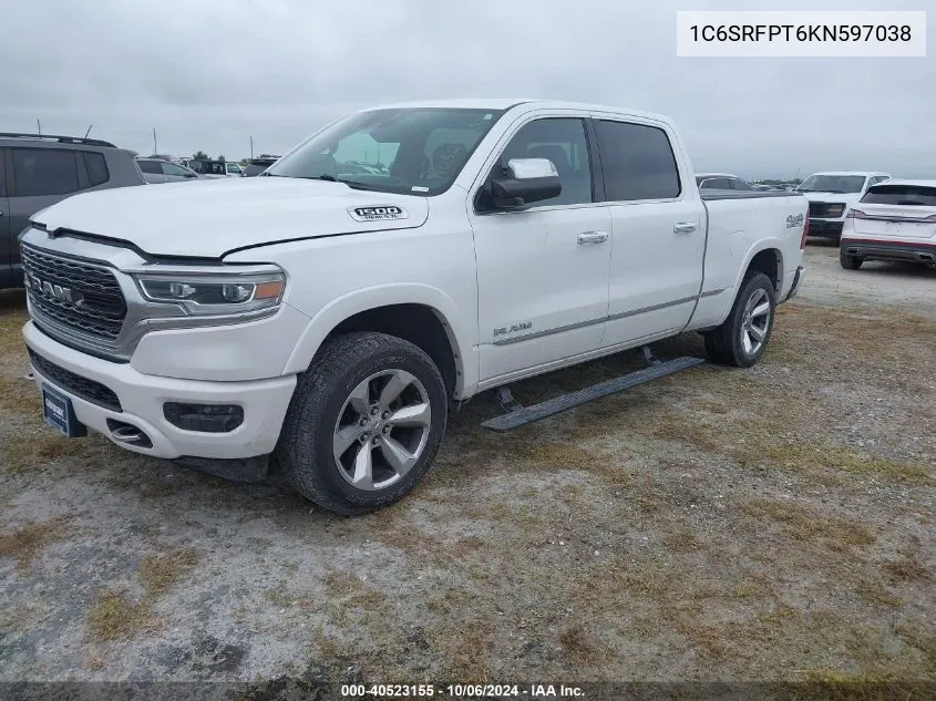 2019 Ram 1500 Limited VIN: 1C6SRFPT6KN597038 Lot: 40523155