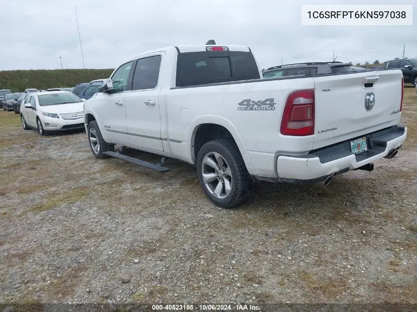 2019 Ram 1500 Limited VIN: 1C6SRFPT6KN597038 Lot: 40523155