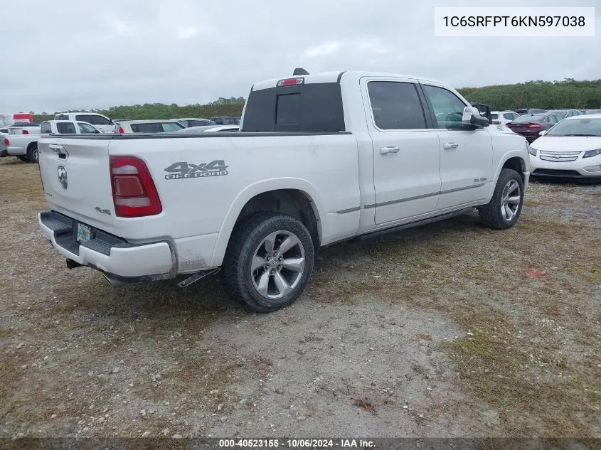 2019 Ram 1500 Limited VIN: 1C6SRFPT6KN597038 Lot: 40523155