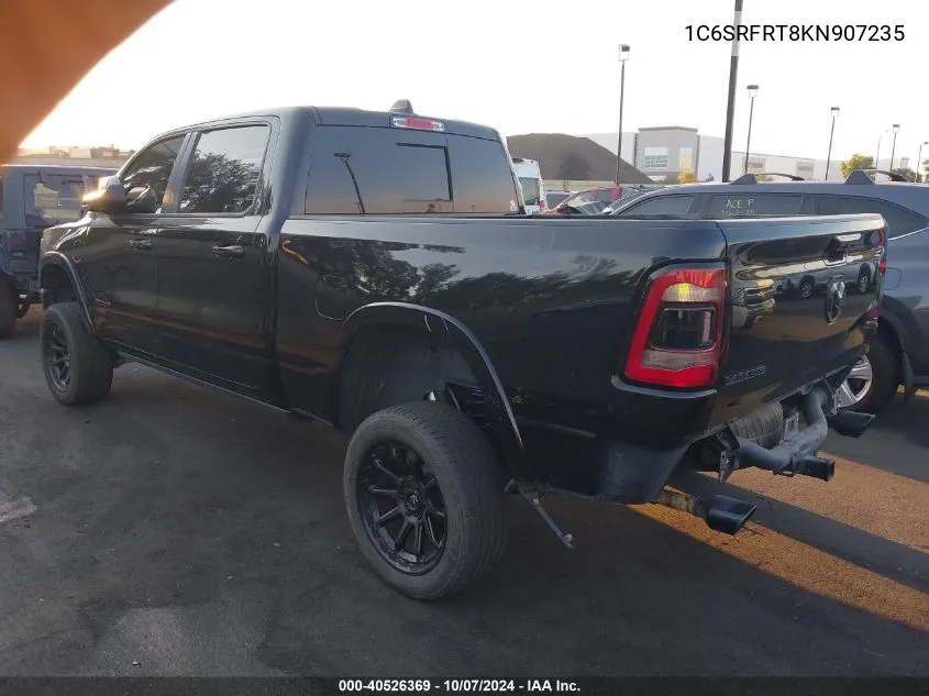 2019 Ram 1500 Laramie 4X4 6'4 Box VIN: 1C6SRFRT8KN907235 Lot: 40526369