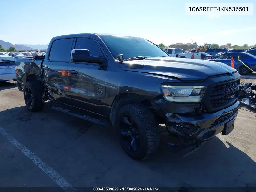 2019 Ram 1500 Big Horn/Lone Star 4X4 5'7 Box VIN: 1C6SRFFT4KN536501 Lot: 40539629