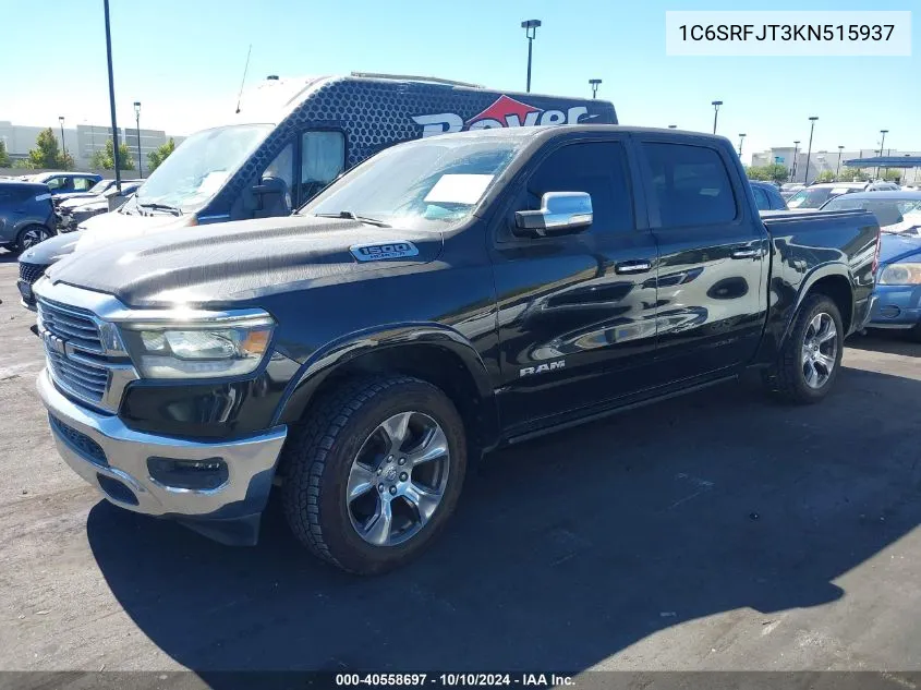 2019 Ram 1500 Laramie 4X4 5'7 Box VIN: 1C6SRFJT3KN515937 Lot: 40558697