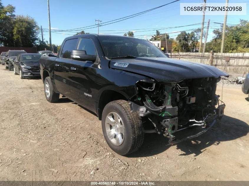 2019 Ram 1500 Big Horn/Lone Star 4X4 5'7 Box VIN: 1C6SRFFT2KN520958 Lot: 40560748