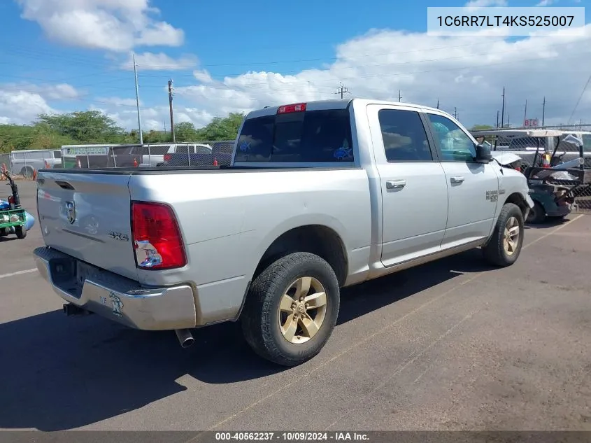 2019 Ram 1500 Classic Slt 4X4 5'7 Box VIN: 1C6RR7LT4KS525007 Lot: 40562237