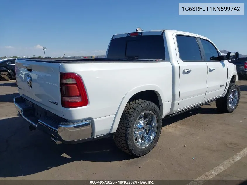 2019 Ram 1500 Laramie 4X4 5'7 Box VIN: 1C6SRFJT1KN599742 Lot: 40572026