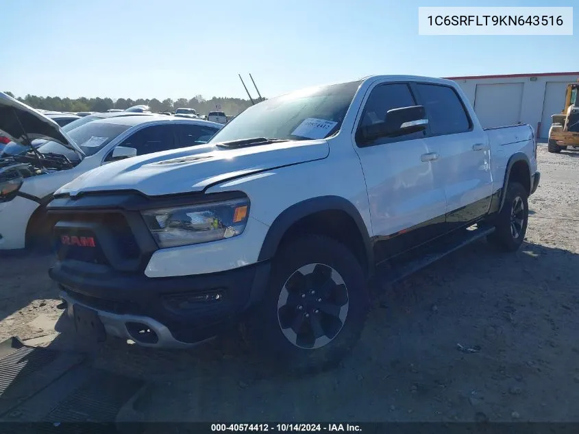 2019 Ram 1500 Rebel 4X4 5'7 Box VIN: 1C6SRFLT9KN643516 Lot: 40574412