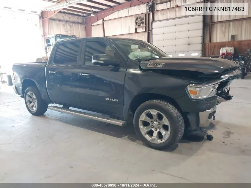 2019 Ram 1500 Big Horn/Lone Star 4X4 5'7 Box VIN: 1C6RRFFG7KN817483 Lot: 40578098