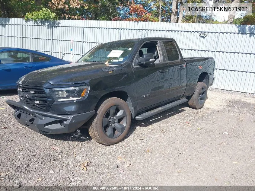 2019 Ram 1500 Big Horn/Lone Star 4X4 6'4 Box VIN: 1C6SRFBT5KN671931 Lot: 40582605