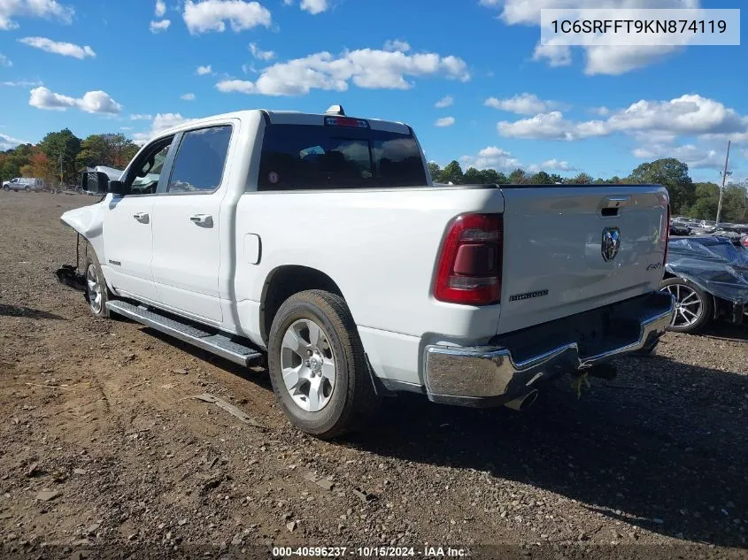 2019 Ram 1500 Big Horn/Lone Star 4X4 5'7 Box VIN: 1C6SRFFT9KN874119 Lot: 40596237