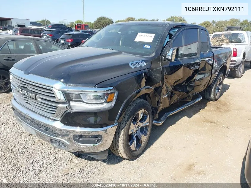 2019 Ram 1500 Laramie VIN: 1C6RREJTXKN792111 Lot: 40623418