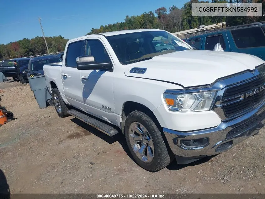 1C6SRFFT3KN584992 2019 Ram 1500 Big Horn/Lone Star 4X4 5'7 Box