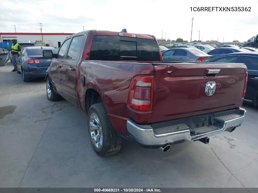 2019 Ram 1500 Big Horn/Lone Star 4X2 5'7 Box VIN: 1C6RREFTXKN535362 Lot: 40669231