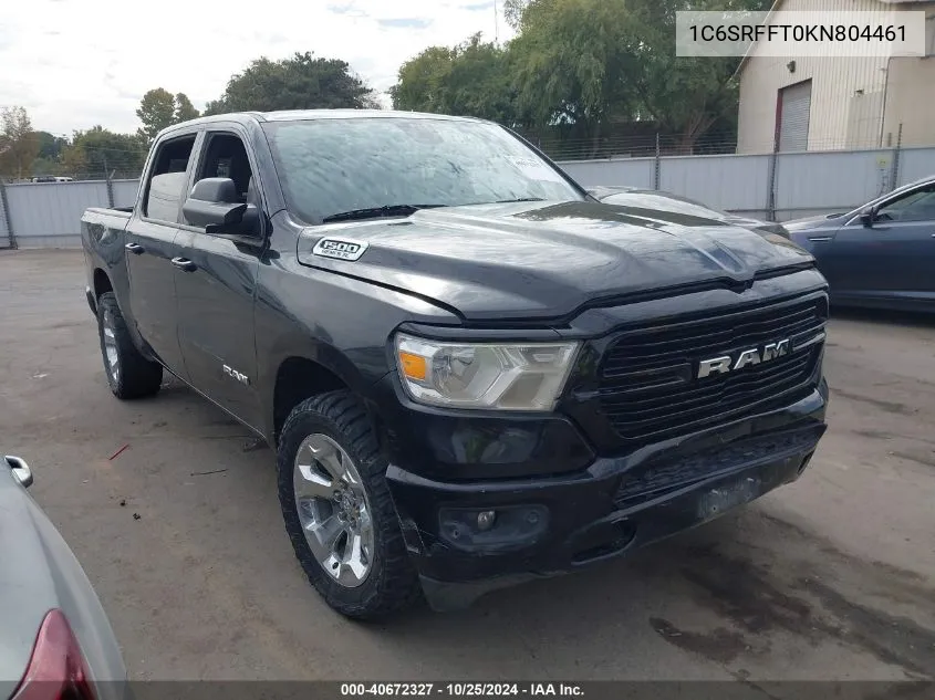 2019 Ram 1500 Big Horn/Lone Star 4X4 5'7 Box VIN: 1C6SRFFT0KN804461 Lot: 40672327