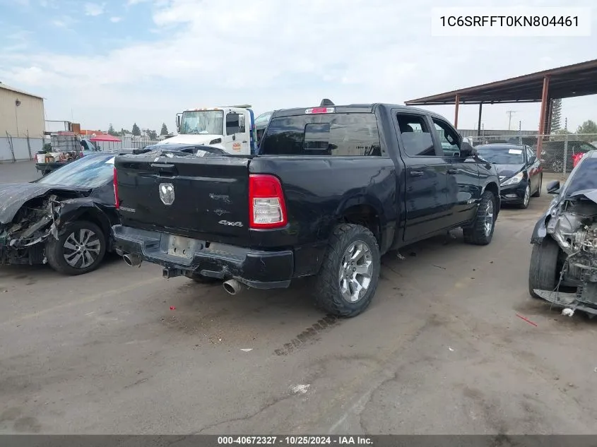 2019 Ram 1500 Big Horn/Lone Star 4X4 5'7 Box VIN: 1C6SRFFT0KN804461 Lot: 40672327