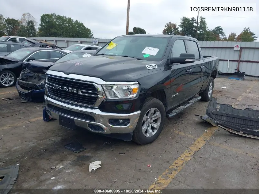 2019 Ram 1500 Big Horn/Lone Star 4X4 6'4 Box VIN: 1C6SRFMT9KN901158 Lot: 40686905