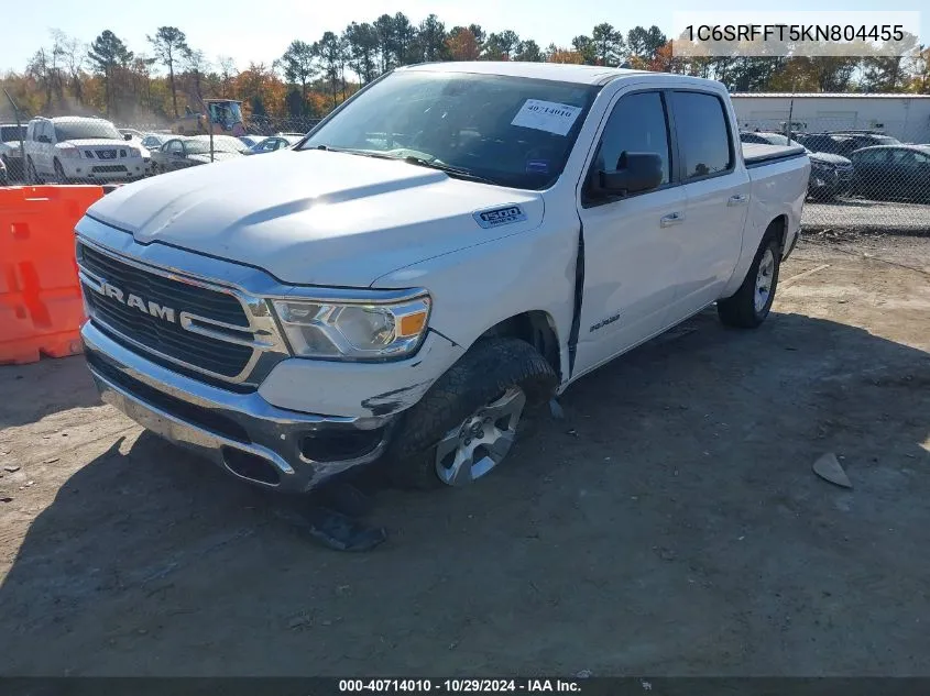 2019 Ram 1500 Big Horn/Lone Star 4X4 5'7 Box VIN: 1C6SRFFT5KN804455 Lot: 40714010