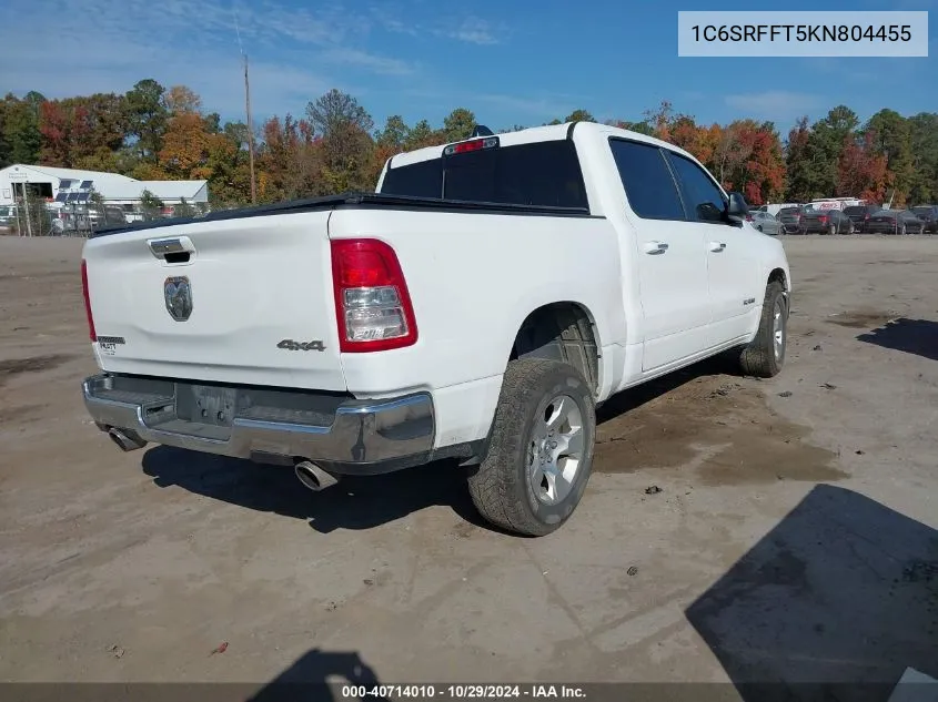 1C6SRFFT5KN804455 2019 Ram 1500 Big Horn/Lone Star 4X4 5'7 Box