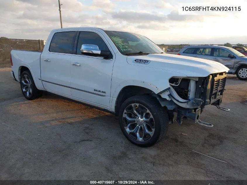 2019 Ram 1500 Limited 4X4 5'7 Box VIN: 1C6SRFHT4KN924115 Lot: 40715607