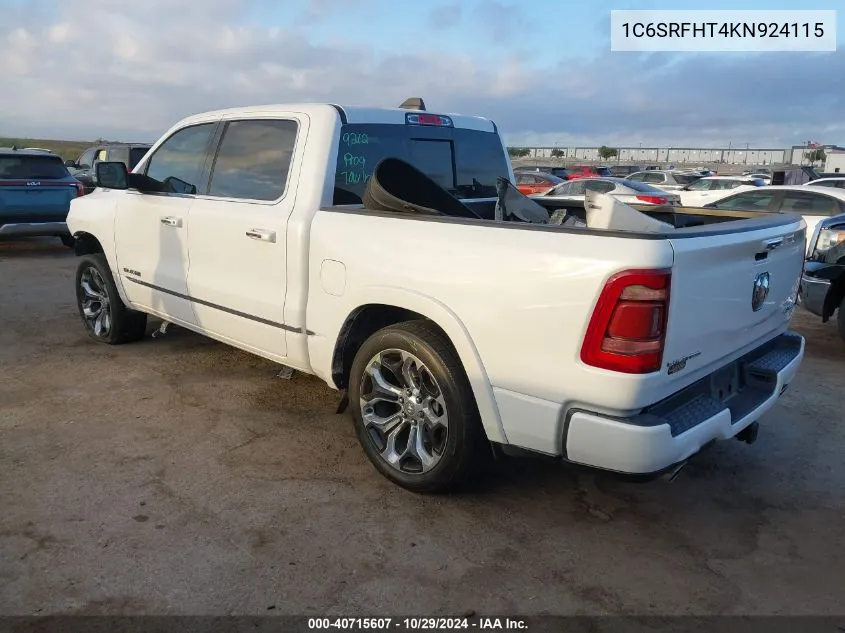 1C6SRFHT4KN924115 2019 Ram 1500 Limited 4X4 5'7 Box