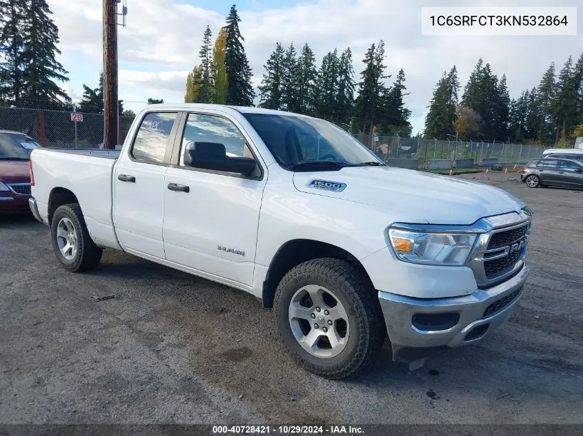 2019 Ram 1500 Tradesman 4X4 6'4 Box VIN: 1C6SRFCT3KN532864 Lot: 40728421