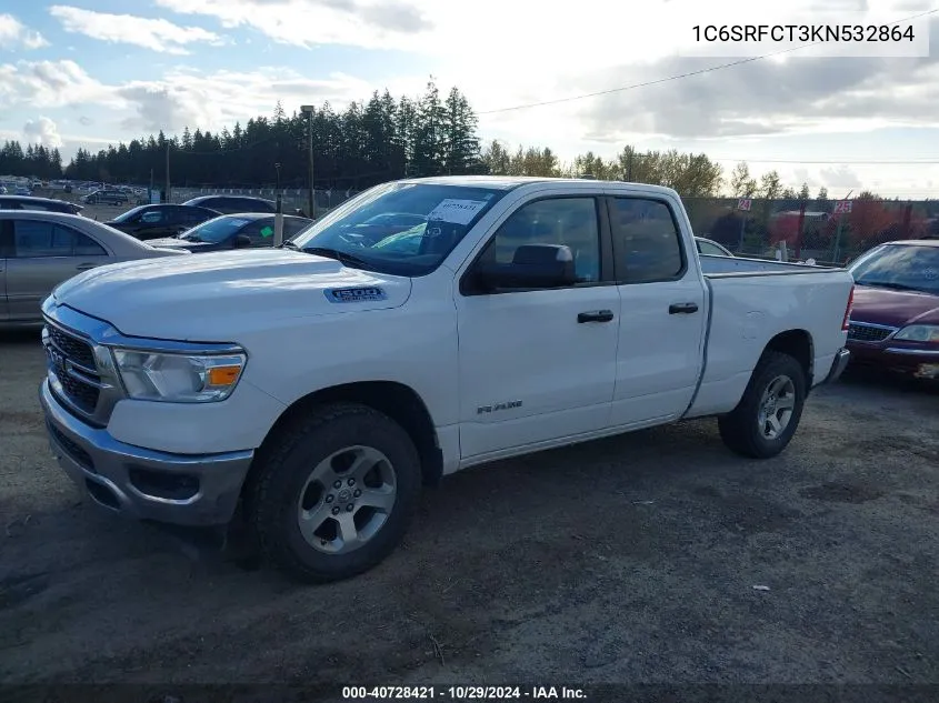 1C6SRFCT3KN532864 2019 Ram 1500 Tradesman 4X4 6'4 Box