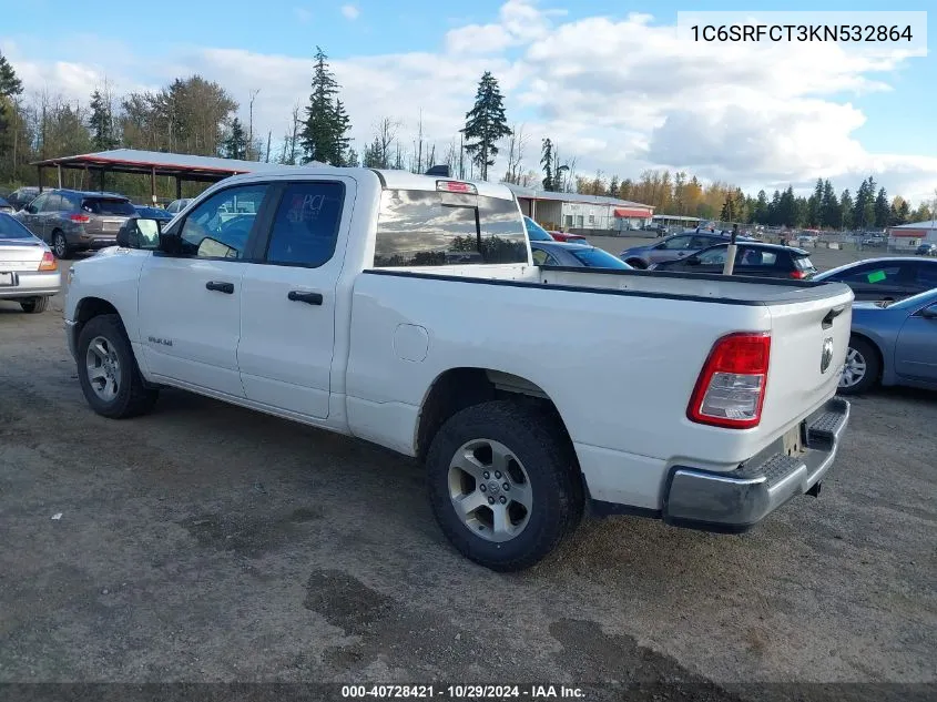 1C6SRFCT3KN532864 2019 Ram 1500 Tradesman 4X4 6'4 Box