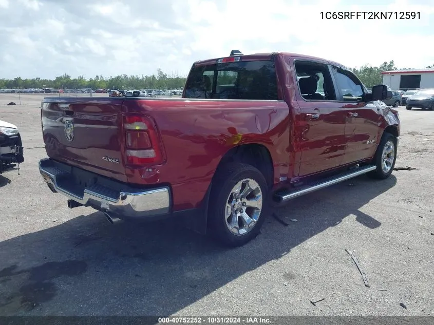 2019 Ram 1500 Big Horn/Lone Star 4X4 5'7 Box VIN: 1C6SRFFT2KN712591 Lot: 40752252