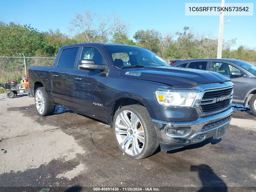 2019 Ram 1500 Big Horn/Lone Star 4X4 5'7 Box VIN: 1C6SRFFT5KN573542 Lot: 40891438