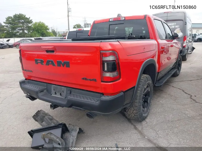 2020 Ram 1500 Rebel VIN: 1C6SRFLT0LN150860 Lot: 12066428