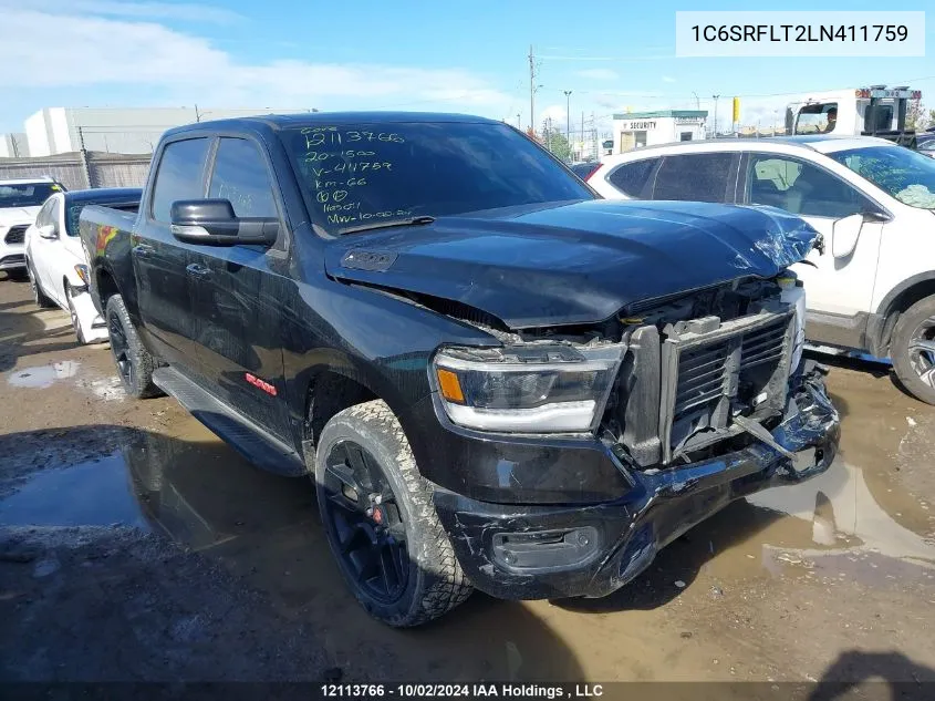 2020 Ram 1500 Rebel VIN: 1C6SRFLT2LN411759 Lot: 12113766