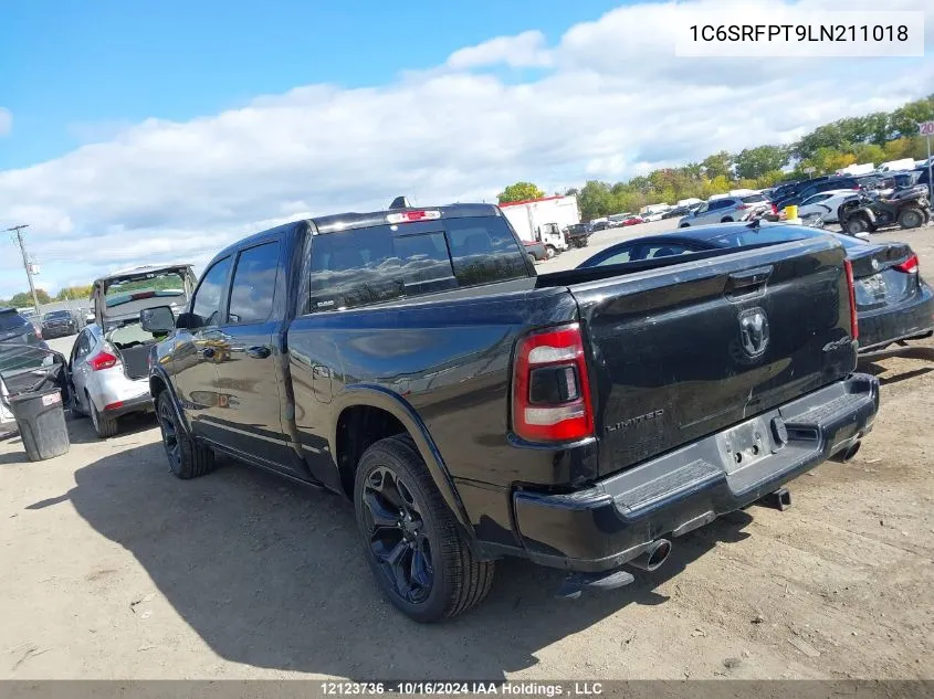 2020 Ram 1500 Limited VIN: 1C6SRFPT9LN211018 Lot: 12123736