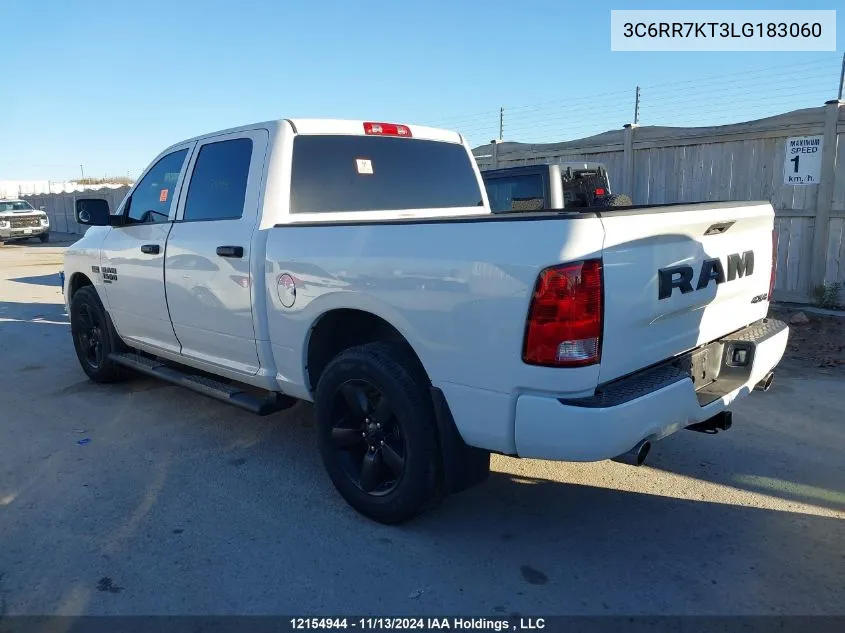 2020 Ram 1500 Classic St VIN: 3C6RR7KT3LG183060 Lot: 12154944