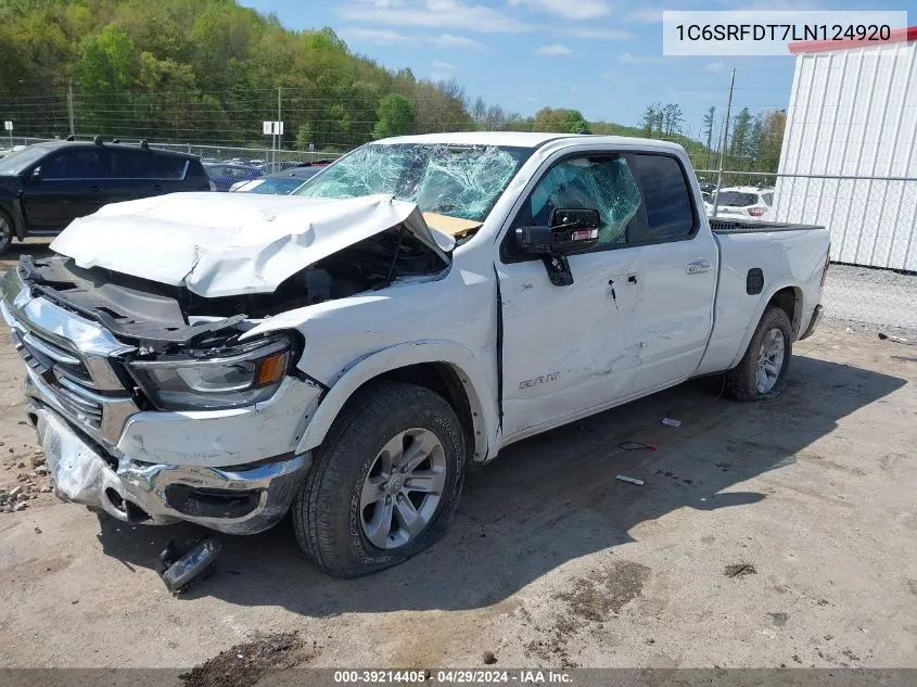 2020 Ram 1500 Laramie Quad Cab 4X4 6'4 Box VIN: 1C6SRFDT7LN124920 Lot: 39214405