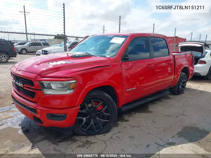 2020 Ram 1500 Laramie 4X4 5'7 Box VIN: 1C6SRFJT8LN151211 Lot: 39605778