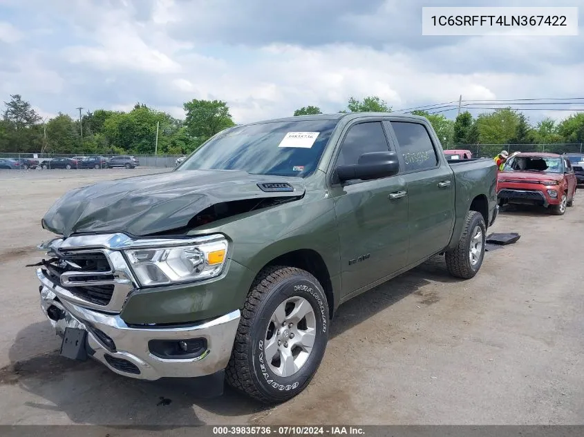 2020 Ram 1500 Big Horn 4X4 5'7 Box VIN: 1C6SRFFT4LN367422 Lot: 39835736