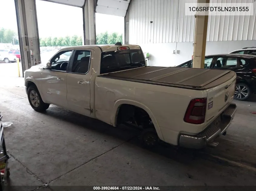 2020 Ram 1500 Laramie Quad Cab 4X4 6'4 Box VIN: 1C6SRFDT5LN281555 Lot: 39924684