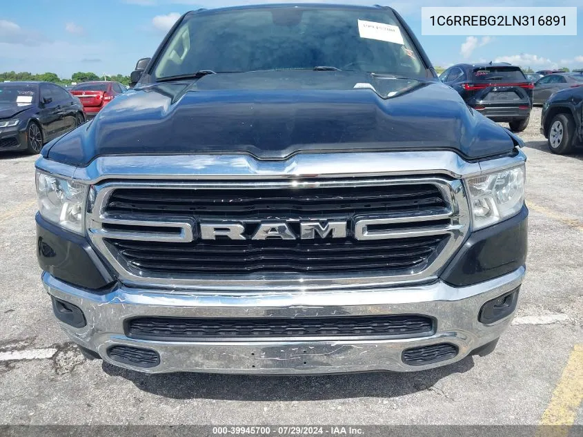 2020 Ram 1500 Big Horn Quad Cab 4X2 6'4 Box VIN: 1C6RREBG2LN316891 Lot: 39945700